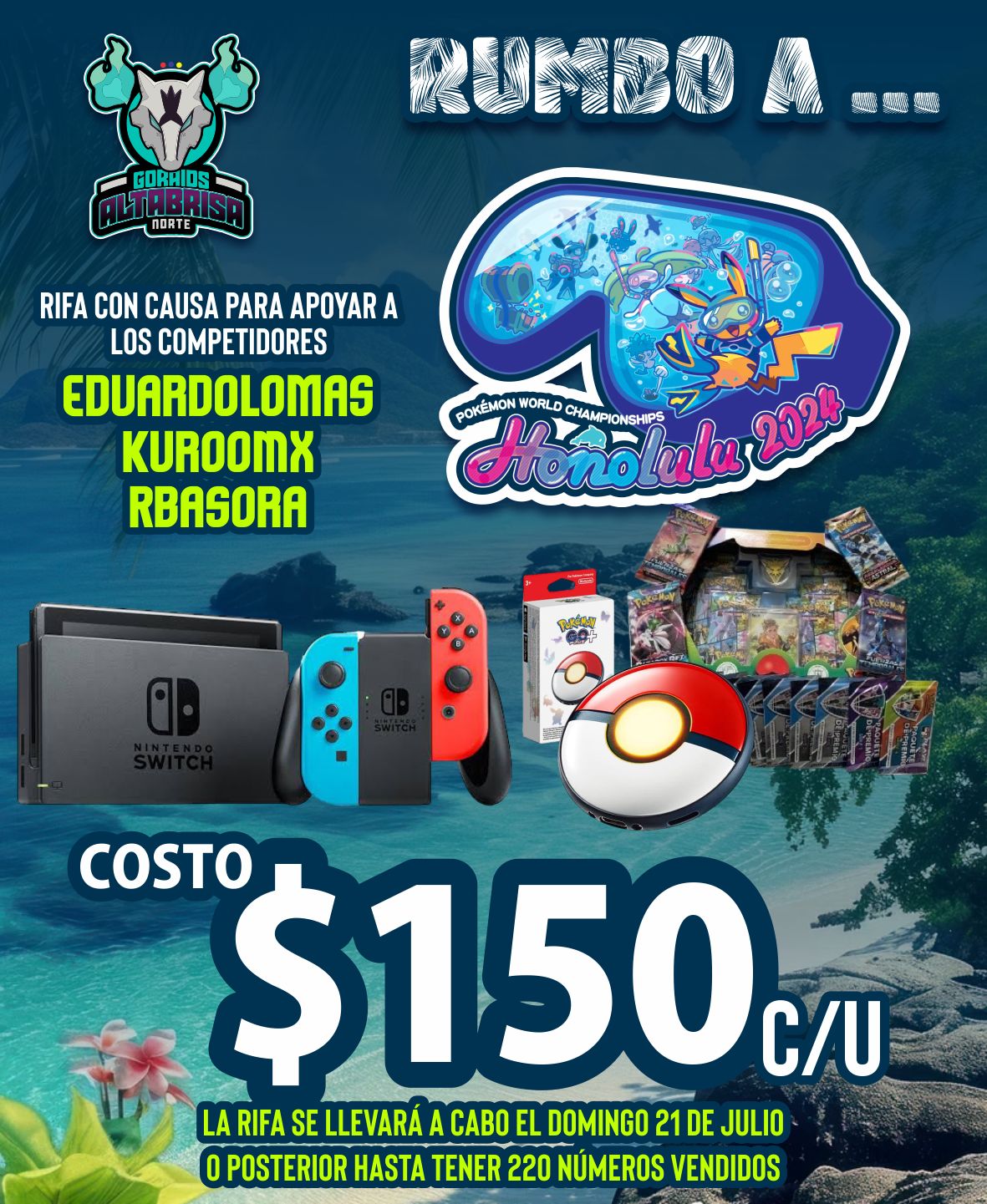 Rifa de apoyo rumbo a Honolulu 2024